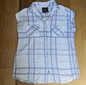 RAILS Britt plaid white blue button down XS